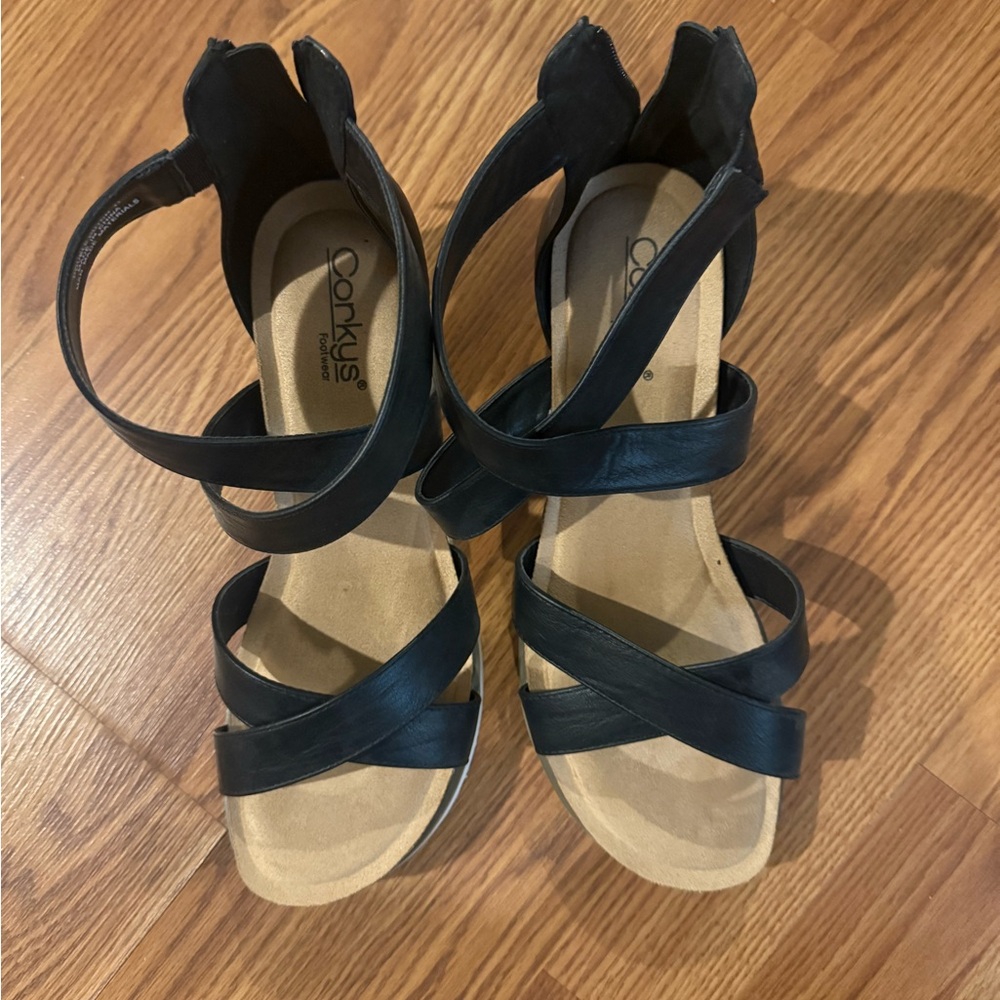 Corkys Black Strappy Women's Sandals